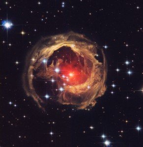 An image of V838 Monocerotis star in the latter stages of its explosion (Roberto Colombari/NASA)
